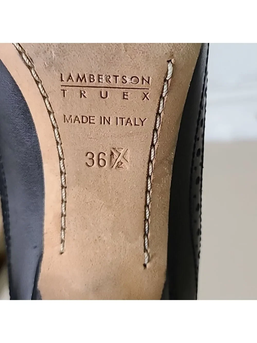3.5 Inch Lambertson Truex Heels Made in Italy 36.5 EU Leather - Picture 7 of 10